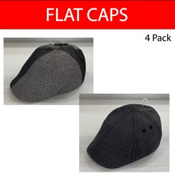 ESSENTIALS FLAT CAPS - 4pk